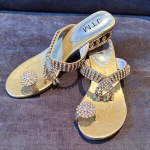 Brand New Sexy Gold Embellished Women's Sandals